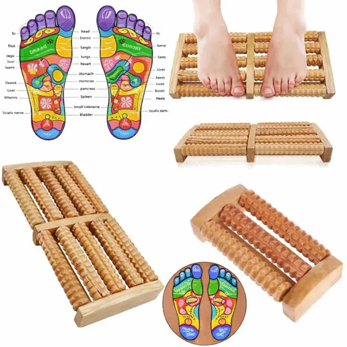 Wooden Foot Roller Massager – Natural Wood Relaxation Tool
