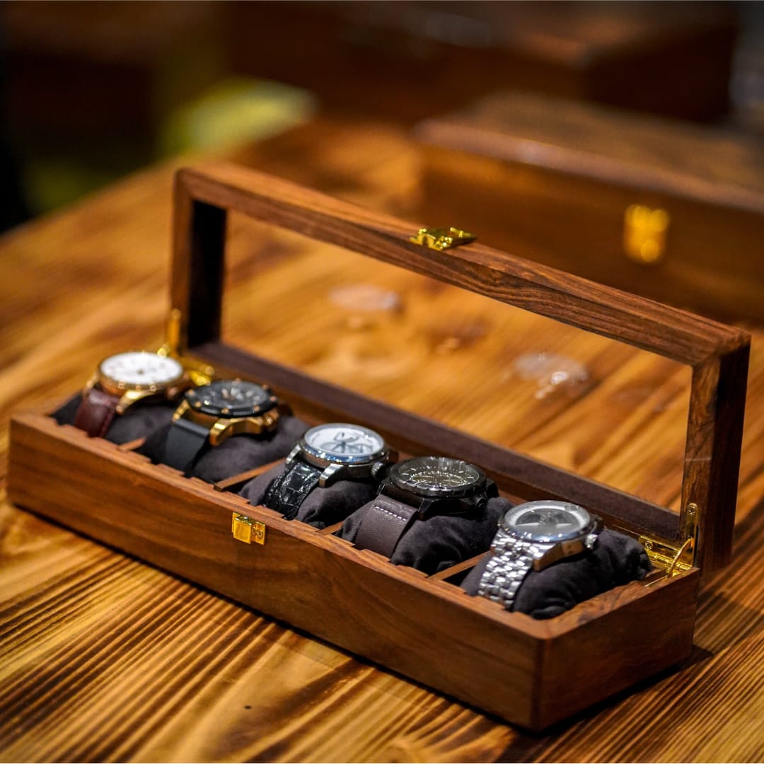 GLASS TOP WATCH COLLECTION BOX