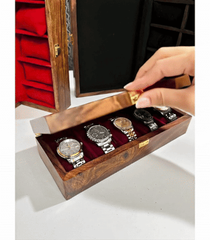 Hand Made Wooden Watch Organizer Box