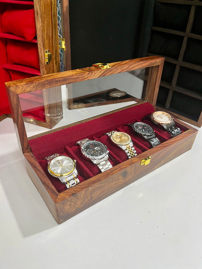 Hand Made Wooden Watch Organizer Box