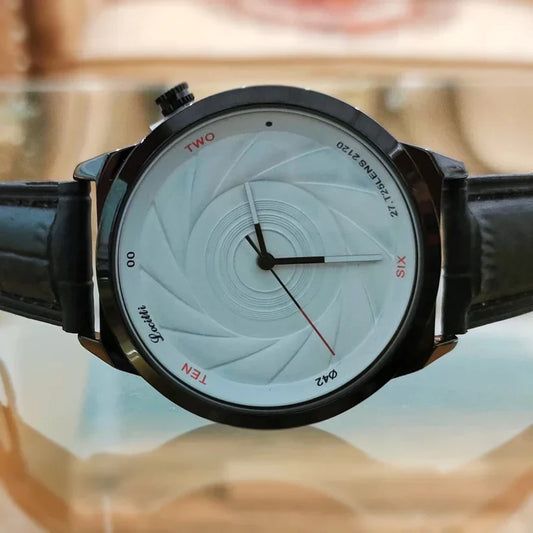 Trendy White dial Leather strip