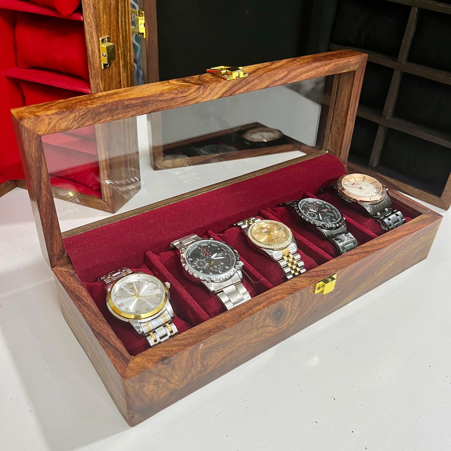 Premium Handmade Wooden Watch Box – Luxury Gift for Watch Lovers