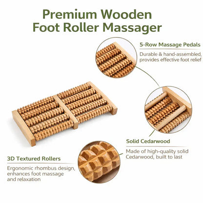 Wooden Foot Roller Massager – Natural Wood Relaxation Tool