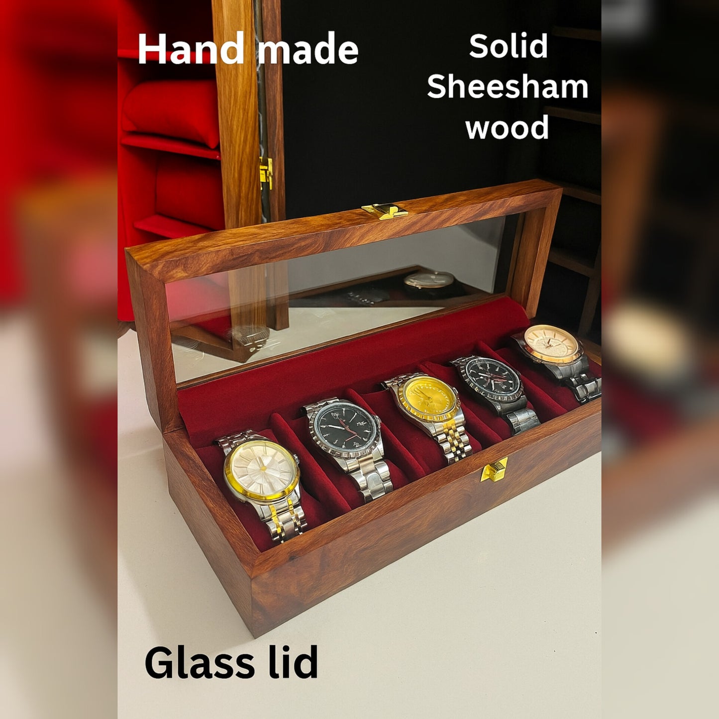 Perfect Gift For Him - Hand Made Wooden Watch Collection  Box